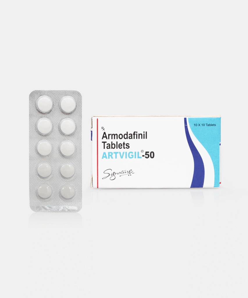 Artvigil 50mg Armodafinil wakefulness tablet packaging