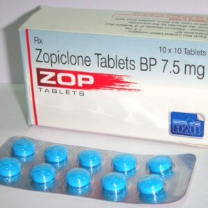 Zopiclone 7.5mg standard strength sleep aid tablet box